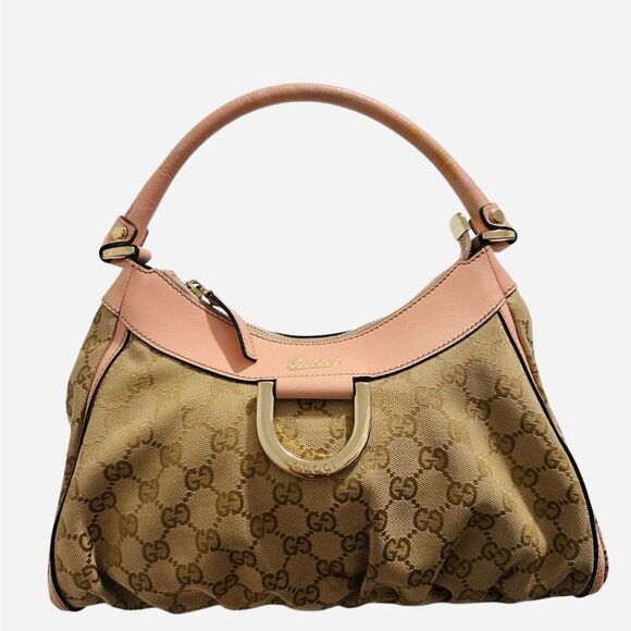 Gucci Pink and Tan Shoulder Bag with Gold Hardware - Picture 3 of 16